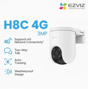 كاميرا مراقبة  ذكية بشريحة عالية الدقة من نوع  EZVIZ H8C 4G