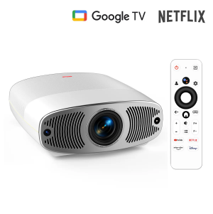 جهاز عرض Toumei Q7 الذكي بتقنية Google TV، يدعم دقة 1080P مع دعم FHD، مزود بتقنية WiFi 6، وبلوتوث، وجهاز تحكم عن بُعد صوتي، وتقنية HDR 10+، وشاشة عرض 150 بوصة للترفيه المنزلي الداخلي