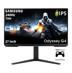 سامسونج اوديسي جي 4‎‎ شاشة كمبيوتر العاب 27 بوصه FHD, معدل التحديث 240Hz, تقنية العرض IPS سرعة الاستجابة 1 ملي ثانية مزود بتقنية الحماية بالعين